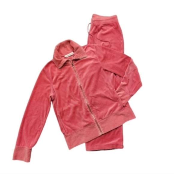 Pink Y2K Velour Sweater and Joggers by Jones New York Sports - Picture 1 of 4